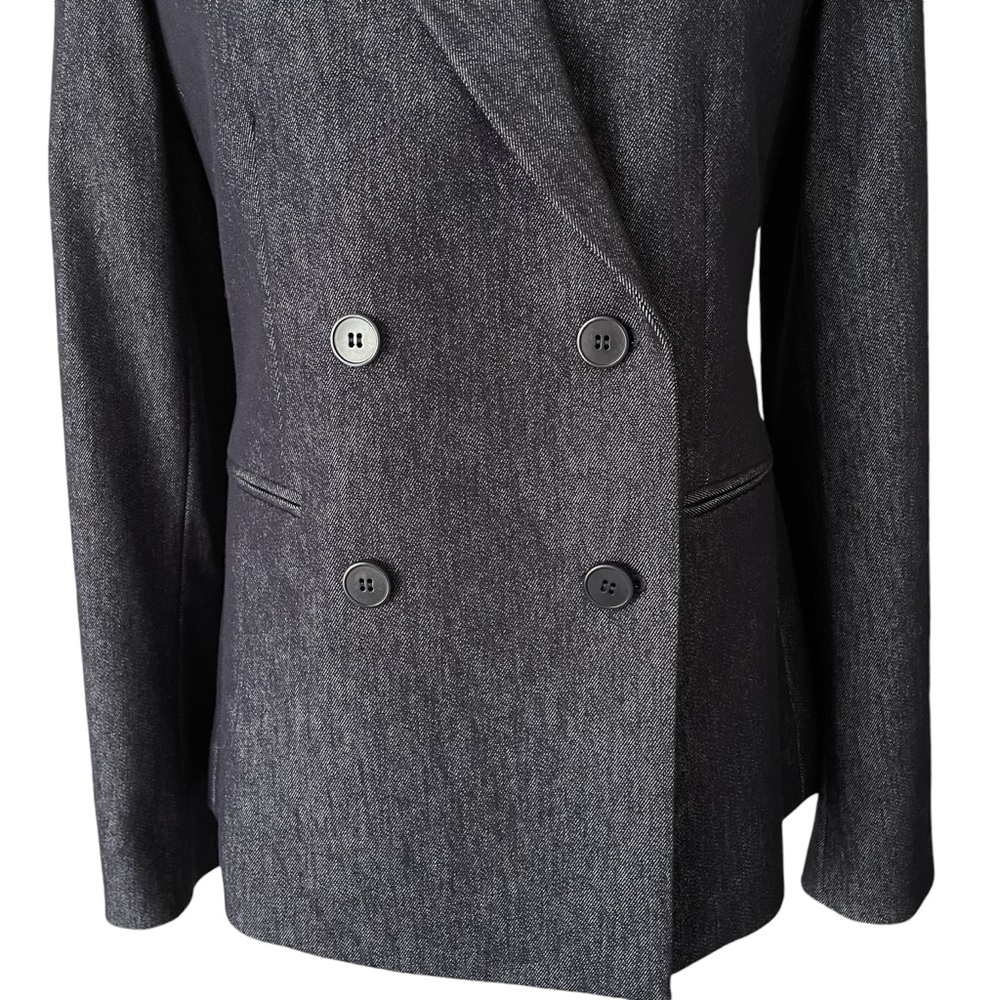 Theory Double Breasted Stretch Denim Navy Blazer NWT - Picture 3 of 16